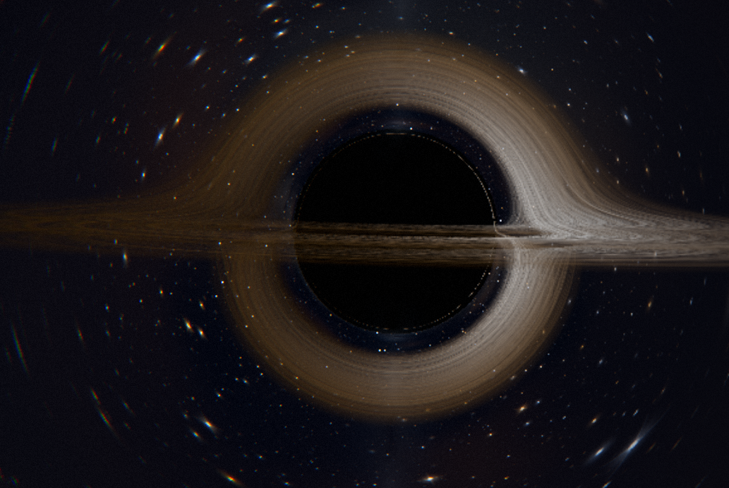 Black Hole simulation with a luminous lensed accretion disk and surrounding star field
